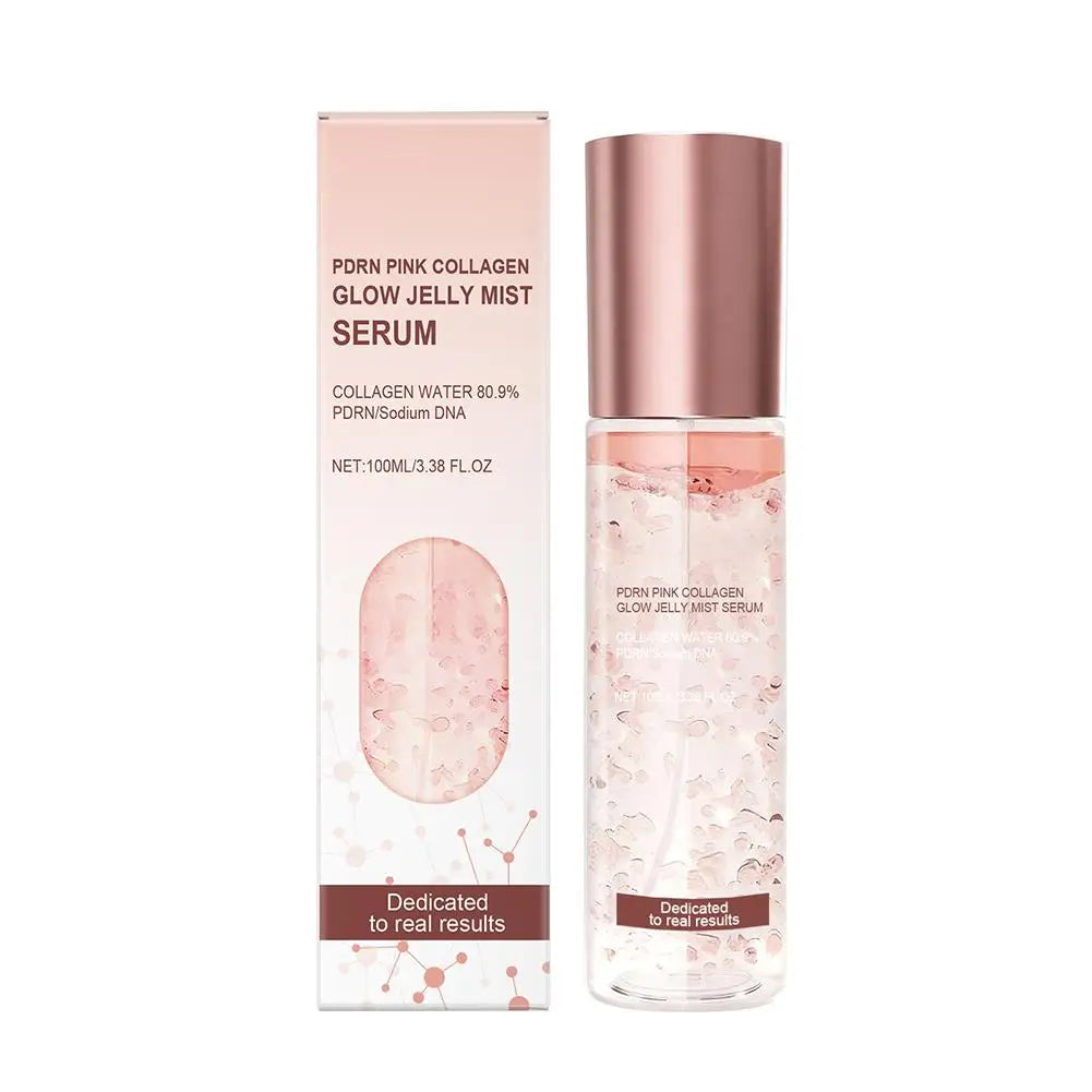 PRDN Pink Collagen Glow Jelly Mist, Kojic Acid Turmeric Vita Facial Serum, Hydrating, Brightening & Long-Lasting Glow, Makeup